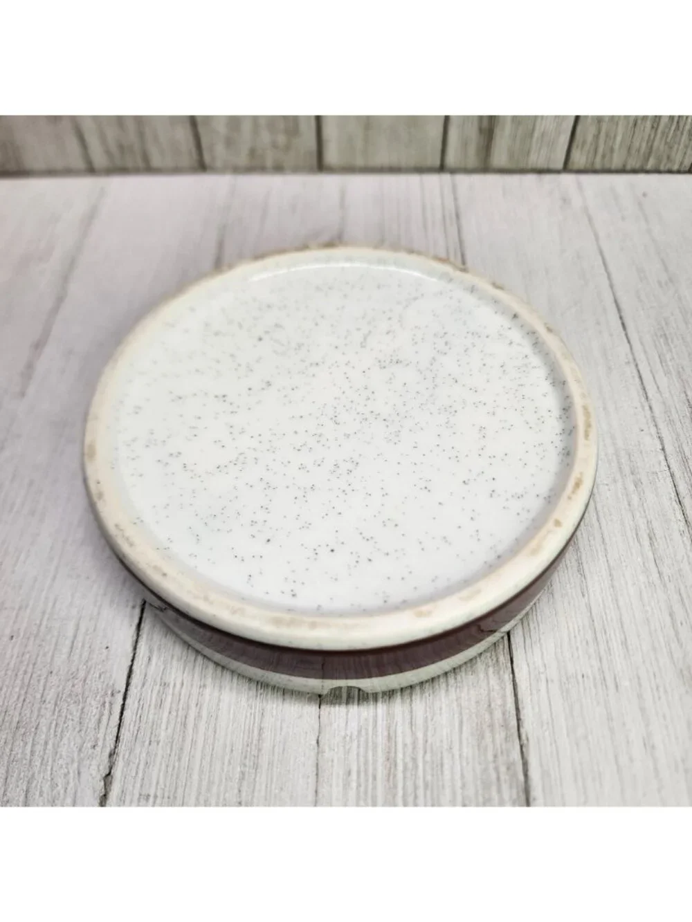 Vtg MCM Stoneware Ceramic Round Ashtray Art Pottery Floral Design 5